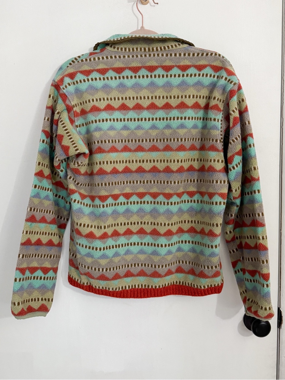 Vintage 90s Patagonia Gargoyle Synchilla Aztec Print Snap T Fleece Pullover S - Picture 3 of 7